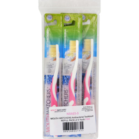Mouth Watchers Toothbrush Refill - A B - Youth - Pink - 1 Count - Case Of 5