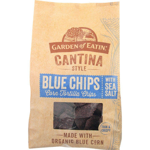 Garden Of Eatin Tortilla Chips - Organic - Cantina Style - Blue Corn - With Sea Salt - 13 Oz - Case Of 10