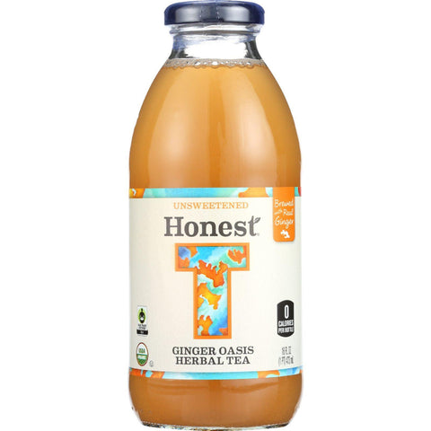Honest Tea Tea - Organic - Glass Bottle - Ginger Oasis Herbal - 16 Oz - Case Of 12