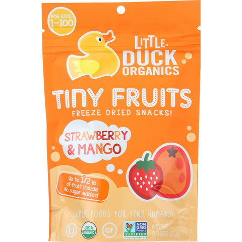 Little Duck Organics Freeze Dried Snacks - Organic - Tiny Fruits - Strawberry Mango - Ages 1 Year Plus - .75 Oz - Case Of 6