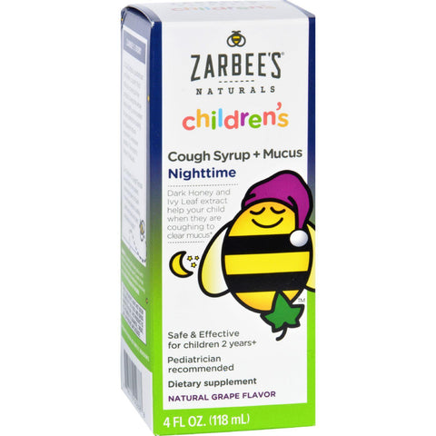Zarbee's Cough Syrup And Mucus Reducer - Childrens - Nighttime - 4 Oz