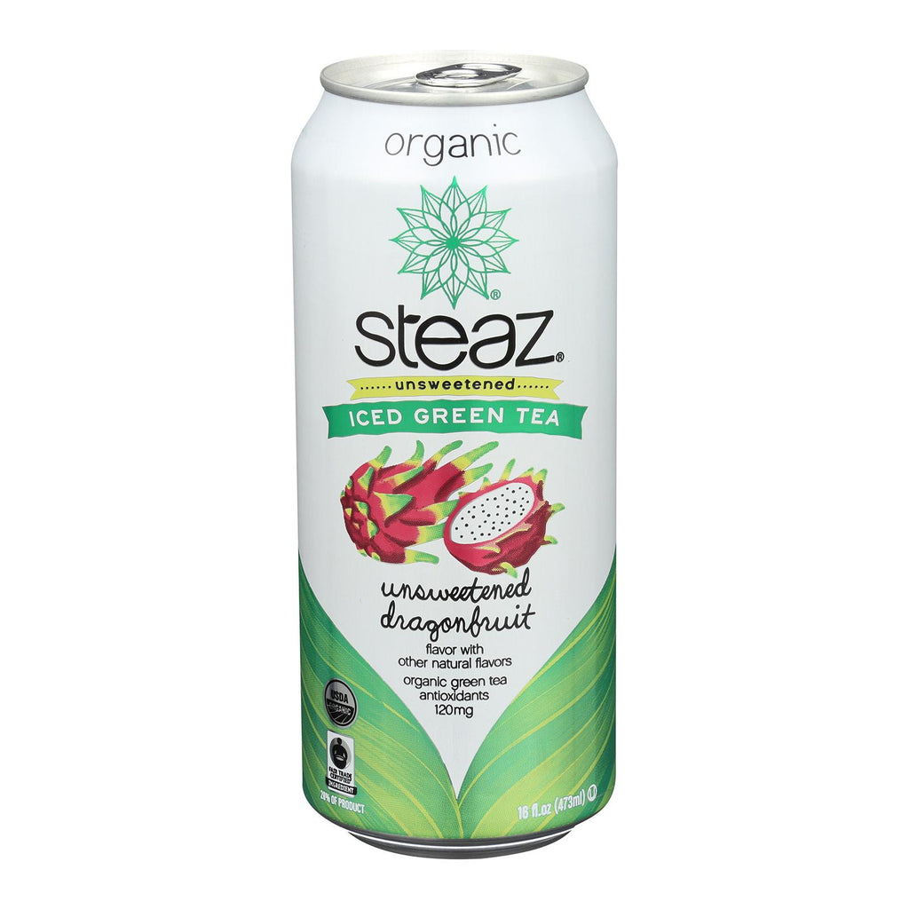 Steaz Zero Calorie Green Tea - Dragon Fruit - Case Of 12 - 16 Fl Oz.