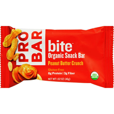 Probar Bite Organic Snack Bar - Peanut Butter Crunch - 1.62 Oz Bars - Case Of 12