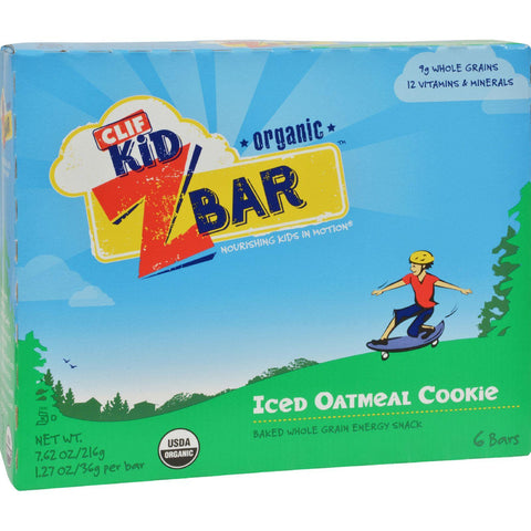 Clif Kid Zbar - Organic - Iced Oatmeal Cookie - 7.62 Oz - Case Of 12