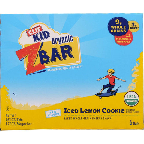 Clif Bar Zbar - Organic - Clif Kid - Iced Lemon Cookie - 7.62 Oz - Case Of 12