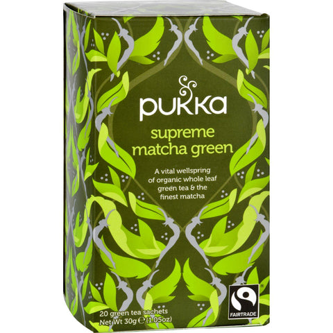 Pukka Herbal Teas Tea - Organic - Green - Supreme Matcha - 20 Bags - Case Of 6