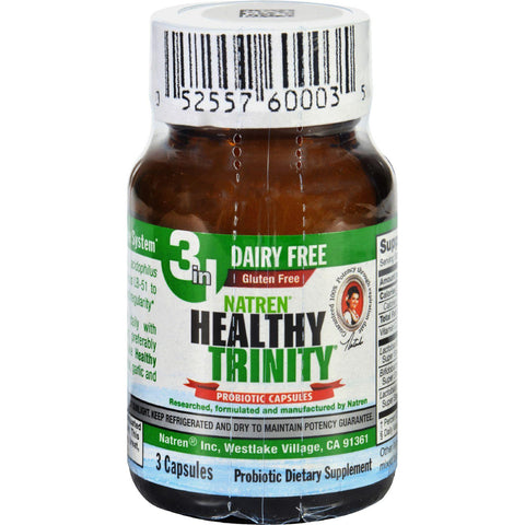 Natren Healthy Trinity Probiotic - 3 Capsules - Case Of 6
