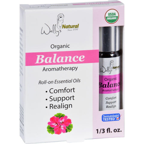 Wallys Natural Products Aromatherapy Blend - Organic - Roll-on - Essential Oils - Balance - .33 Oz