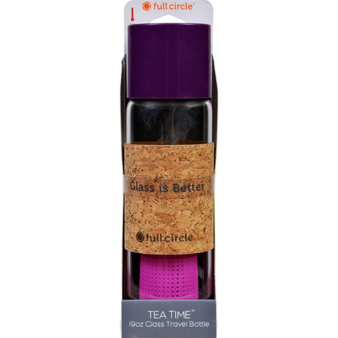Full Circle Home Tea Bottle - Travel - Glass - Tea Time - Elderberry - 19 Oz