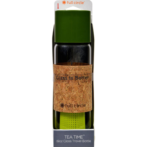 Full Circle Home Tea Bottle - Travel - Glass - Tea Time - Sencha Green - 19 Oz