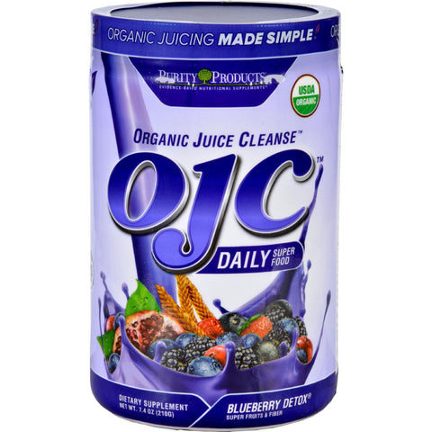 Ojc-purity Products Organic Juice Cleanse - Certified Organic - Advanced Daily Fiber Formula - Blueberry Detox - 7.4 Oz