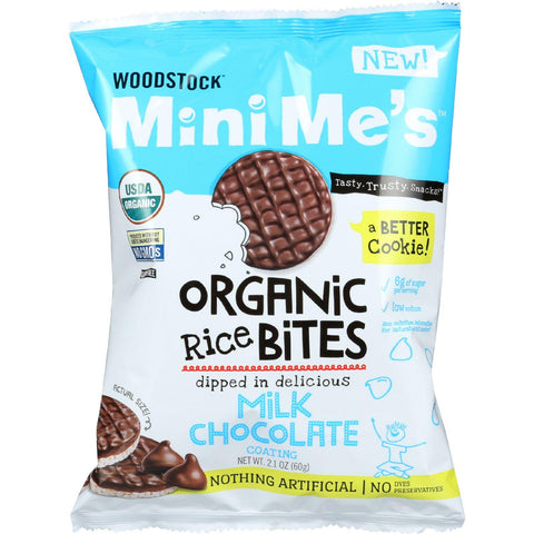 Woodstock Rice Bites - Organic - Mini Mes - Milk Chocolate - 2.1 Oz - Case Of 8