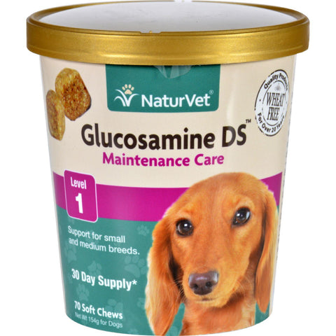 Naturvet Glucosamine - Ds - Level 1 - Dogs And Cats - Cup - 70 Soft Chews