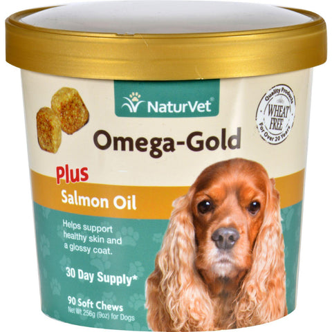 Naturvet Omega Gold - Plus Salmon Oil - Dogs - Cup - 90 Soft Chews