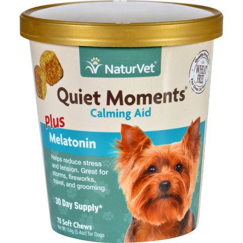 Naturvet Calming Aid - Plus Melatonin - Quiet Moments - Dogs - Cup - 70 Soft Chews