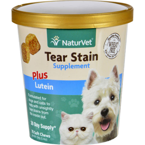 Naturvet Tear Stain - Plus Lutein - Dogs And Cats - Cup - 70 Soft Chews