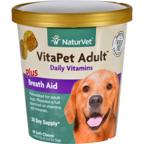 Naturvet Vitapet - Plus Breath Aid - Dog - Adult - Cup - 60 Soft Chews