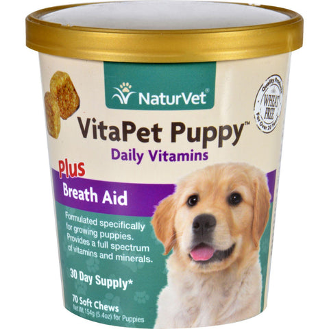 Naturvet Vitapet - Plus Breath Aid - Dog - Puppy - Cup - 70 Soft Chews