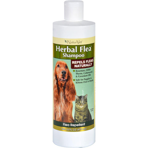 Naturvet Shampoo - Flea - Herbal - Dogs And Cats - 16 Oz