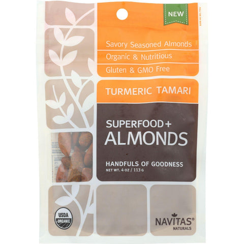 Navitas Naturals Almonds - Organic - Superfood Plus - Turmeric Tamari - 4 Oz - Case Of 12