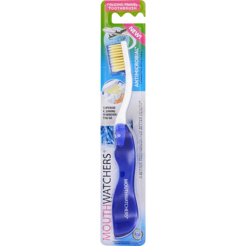 Mouth Watchers Toothbrush - Blue - Travel - 1 Count - Case Of 5