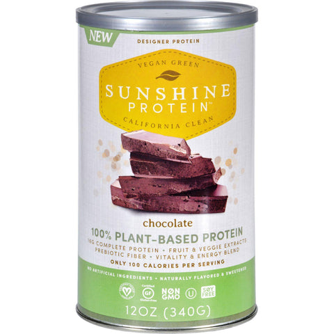 Sunshine Protein Shake Mix - Plant-based - Chocolate - 12 Oz