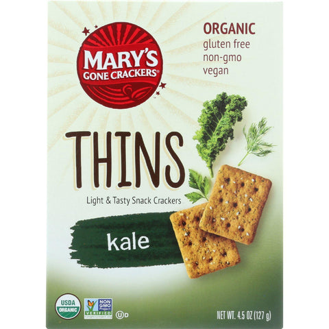 Marys Gone Crackers Crackers - Organic - Thins - Kale - 4.5 Oz - Case Of 6