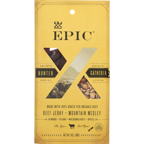 Epic Trail Mix - Beef Jerky - Hunt And Harvest - Mountain Medley - 2.25 Oz - Case Of 8