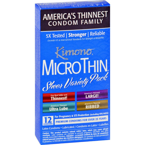Kimono Condoms - Micro Thin - Variety Pack - 12 Count