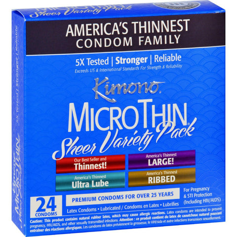 Kimono Condoms - Micro Thin - Variety Pack - 24 Count