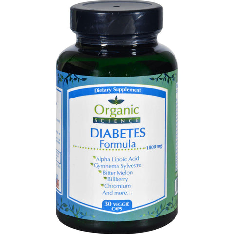 Organic Science Diabetes Formula - 30 Veggie Caps