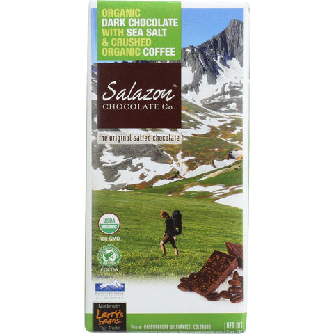 Salazon Chocolate Bar - Organic - 57 Percent Dark Chocolate - Sea Salt And Coffee - 2.75 Oz - Case Of 12