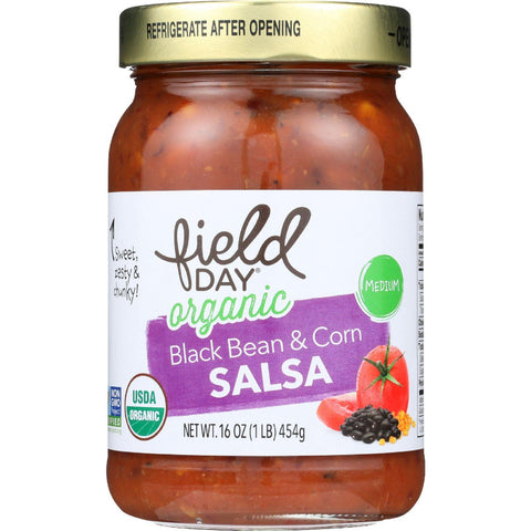 Field Day Salsa - Organic - Black Bean And Corn - 16 Oz - Case Of 12