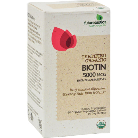 Futurebiotics Biotin - Certified Organic - 5000 Mcg - 60 Vegetarian Capsules