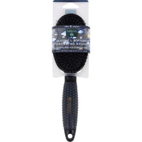 Earth Therapeutics Hair Brush - Silicon - Black - 1 Count