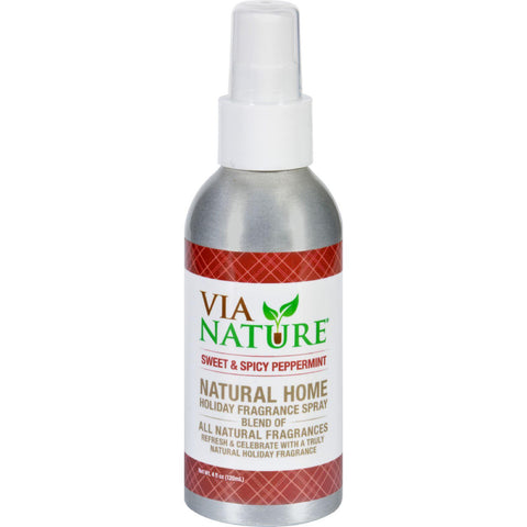 Via Nature Room Spray - Holiday - Sweet And Spicy Peppermint - 4 Oz