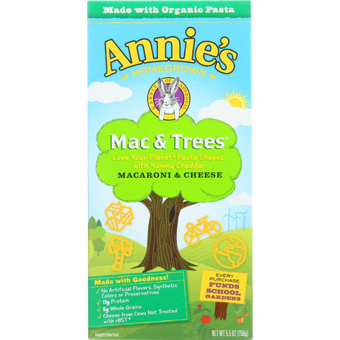 Annies Homegrown Macaroni And Cheese - Mac And Trees - 5.5 Oz - Case Of 12