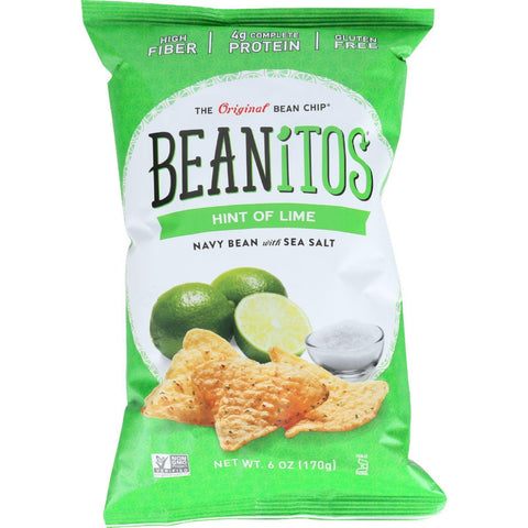 Beanitos Bean Chips - White Bean - Navy Bean With Sea Salt - Hint Of Lime - 6 Oz - Case Of 6