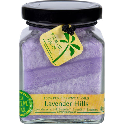 Aloha Bay Candle - Cube Jar - Pure Essential Oils - Lavender Hills - 6 Oz