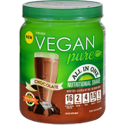 Vegan Pure Nutritional Shake - Chocolate - 14.8 Oz