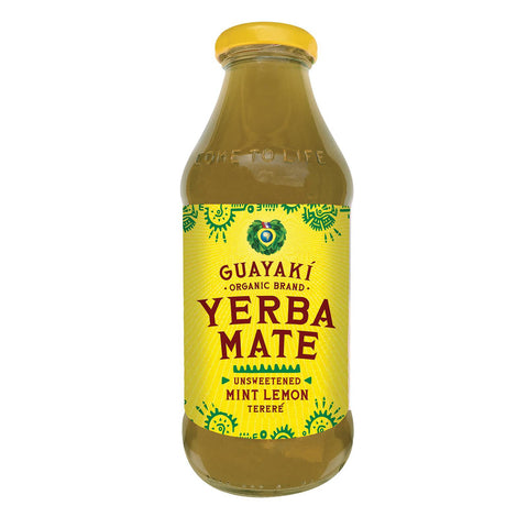 Guayaki Yerba Mate - Unsweetened Lemon Mint Terere - Case Of 12 - 16 Fl Oz.