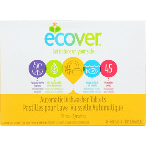 Ecover Automatic Dishwasher Tablets - Citrus - 45 Count - Case Of 5