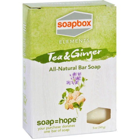 Soapbox Bar Soap - Elements - Tea And Ginger - 5 Oz