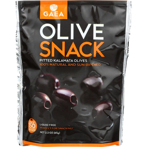 Gaea Olives - Kalamata - Pitted - Snack Pack - 2.3 Oz - Case Of 8