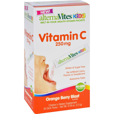 Alternavites Kids Vitamin C - 250 Mg - Orange Berry Blast - 30 Packets