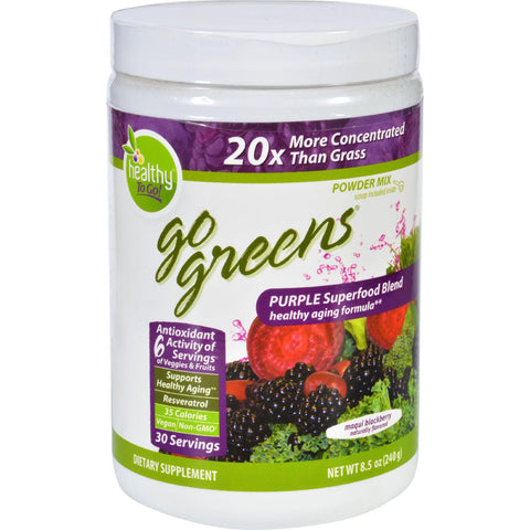 To Go Brands Inc Superfood Blend - Go Greens - Powder Mix - Purple - Saskatoon Blackberry - 8.5 Oz