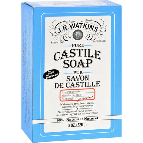 J.r. Watkins Bar Soap - Castile - Peppermint - 8 Oz