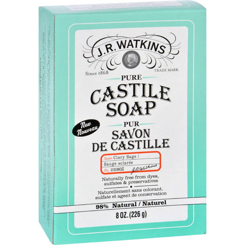 J.r. Watkins Bar Soap - Castile - Clary Sage - 8 Oz