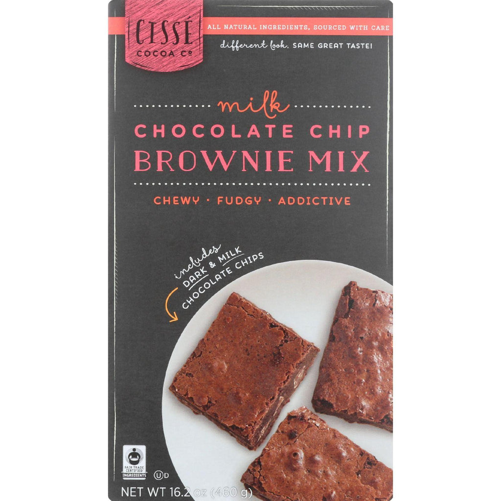 Cisse Brownie Mix - Fair Trade - Milk Chocolate Chip - 16.2 Oz - Case Of 6