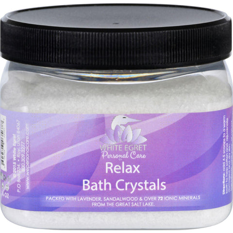 White Egret Bath Crystals - Relax - 16 Oz